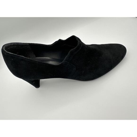 Stuart Weitzman Black Suede Heeled Booties Size 10 - Picture 1 of 4